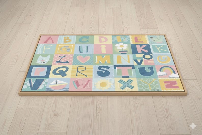 Pink Rug Alphabet Hand Tufted Alphabet Rug | ABC Kids Rug | Nursery Room Decor ...