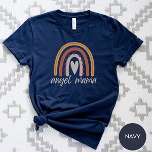 Angel Mom Rainbow Baby Tshirt For Pregnancy Infant Loss Awareness Mothers Day Shirt Mother Of An Angel Baby Grieving Mothers Day Gift