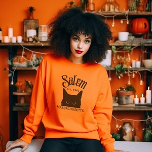 Salem Massachusetts Crewneck Halloween Witch Women&#39;s Sweatshirt Womens Fall Sweatshirt  Salem Halloween Sweater 1626 Salem Trendy Fall