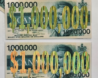 One Million Dollar (1,000,000CAD) Manifestation Bill