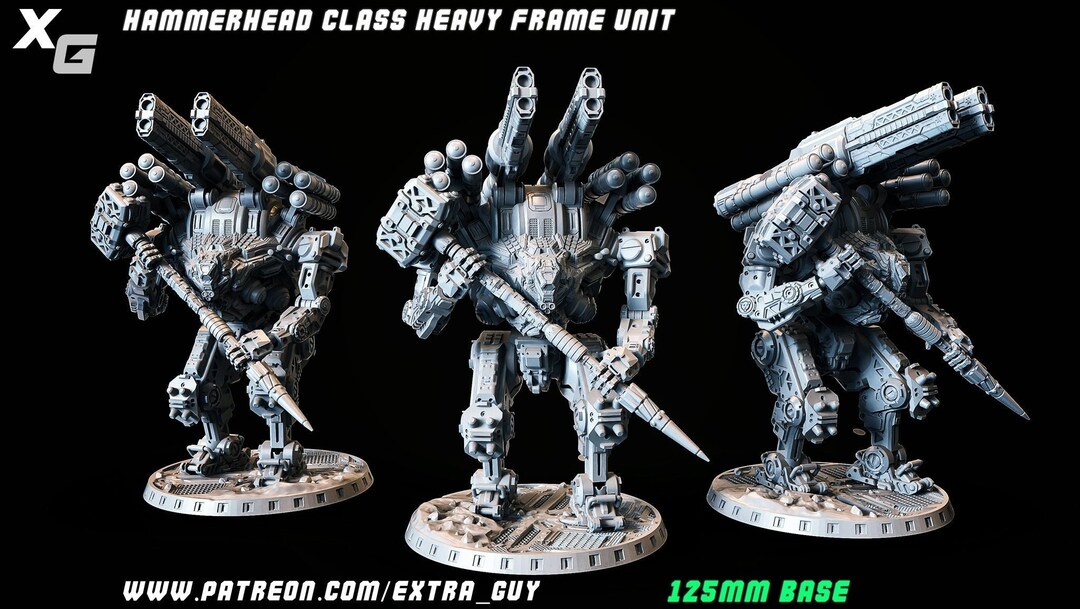 Hammerhead Class Heavy Frame Mech battletech Mech Etsy