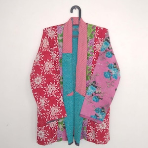 Vintage Kantha Jacket, Indian Patchwork Kantha Quilt Coat, Cotton Kantha Jacket, Indian Kantha Overcoat, Unisex Coat, Winter Wear Jacket