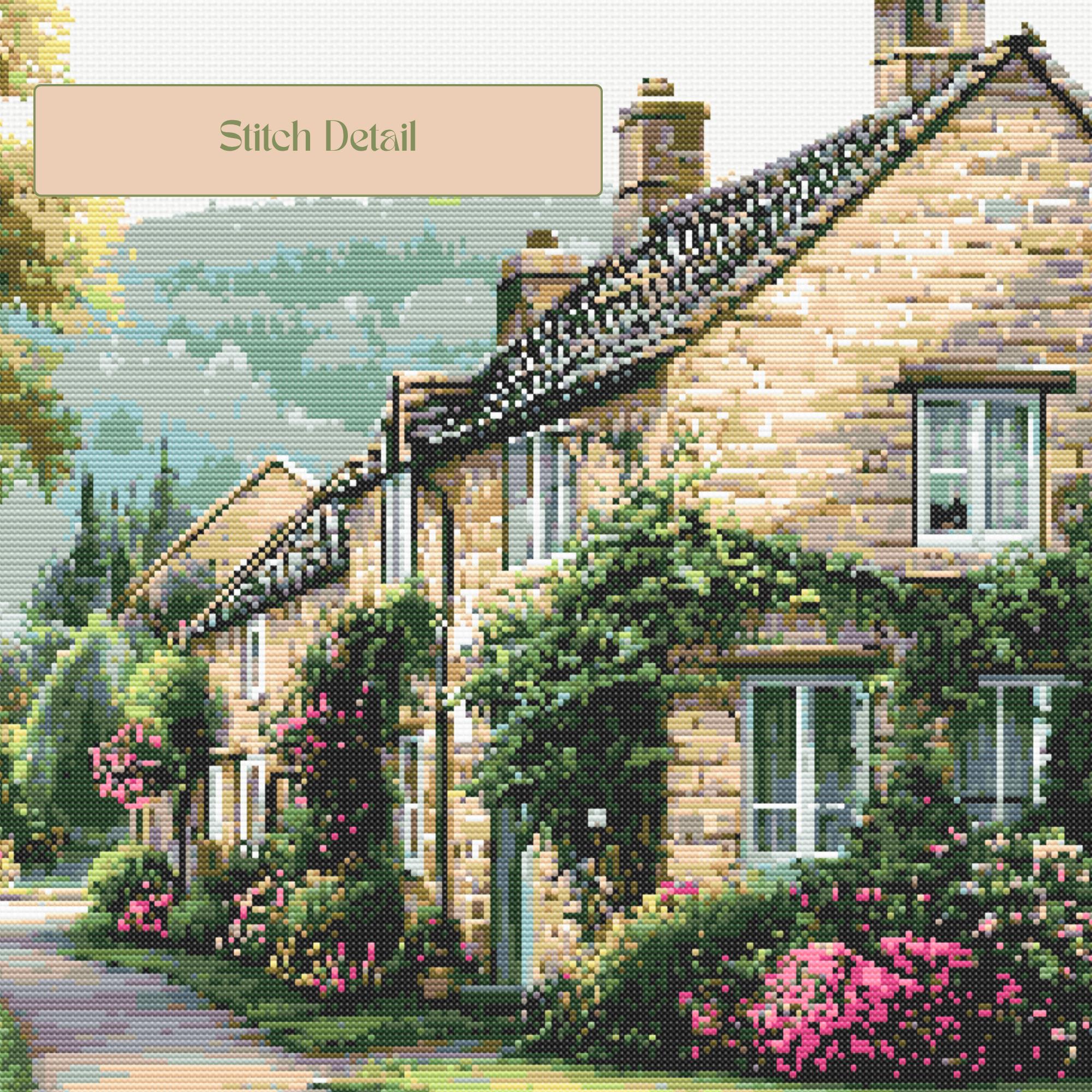 English Village Cross Stitch Pattern House PDF Country Cottage Garden ...