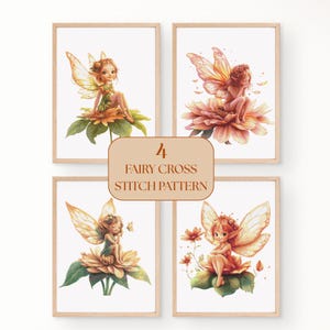 Fairy Cross Stitch Pattern Bundle Flower Fairy Designs Magical Enchanted Whimsical Embroidery PDF Instant Download Cross Stitch Patterns