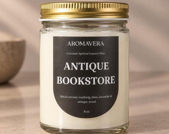 Antique Book Candle • Book Lover Candle • Cozy Library Scented Candle