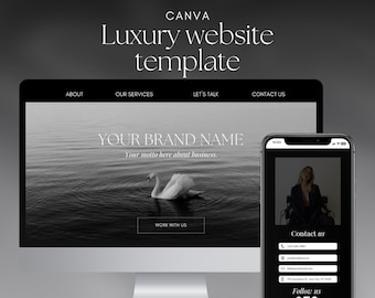 Luxury Canva Website Template for Social Media Agency | Canva website template business | Luxury website Canva Booking Template