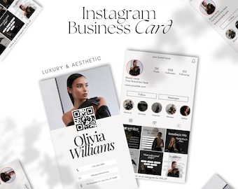Instagram Business Card QR Code | Digital marketing agency Business Card Template | Hair salon Business Card Instagram | Small Business