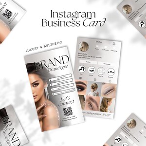 Professioneel Instagram-visitekaartje voor 2023 | Haarvisitekaartje | Visitekaartje met QR-code | Sjabloon wimpertechnologie | Visitekaartje schoonheidssalon