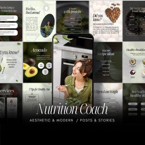 Nutrition Coach Instagram Templates | Health Coach Post | Nutritionist & Dietician Instagram Template | Wellness, Health  Coach Templates