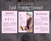 Lash Extensions Training Manual | Lash Trainer Pink Training Manual | Lash Technician Course Ebook | Lash Course Manual Template
