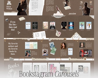 Bookstagram Carousel Template | Editable Bookstagram Post Template | Book Lover Social Media Post | Bookish Post | Bookstagram Content