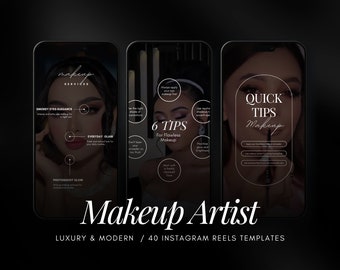 Makeup Artist Instagram Reels Templates | MUA Instagram Reels Templates | Makeup Stories Template | Makeup Artist Luxury Reels