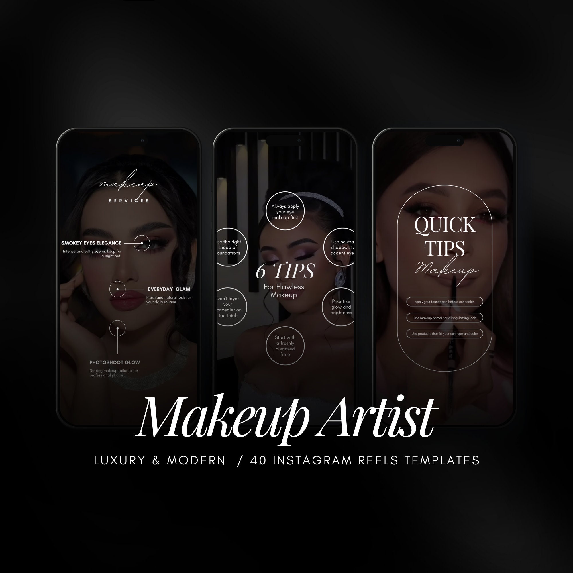 Makeup Artist Instagram Reels Templates | MUA Instagram Reels Templates ...