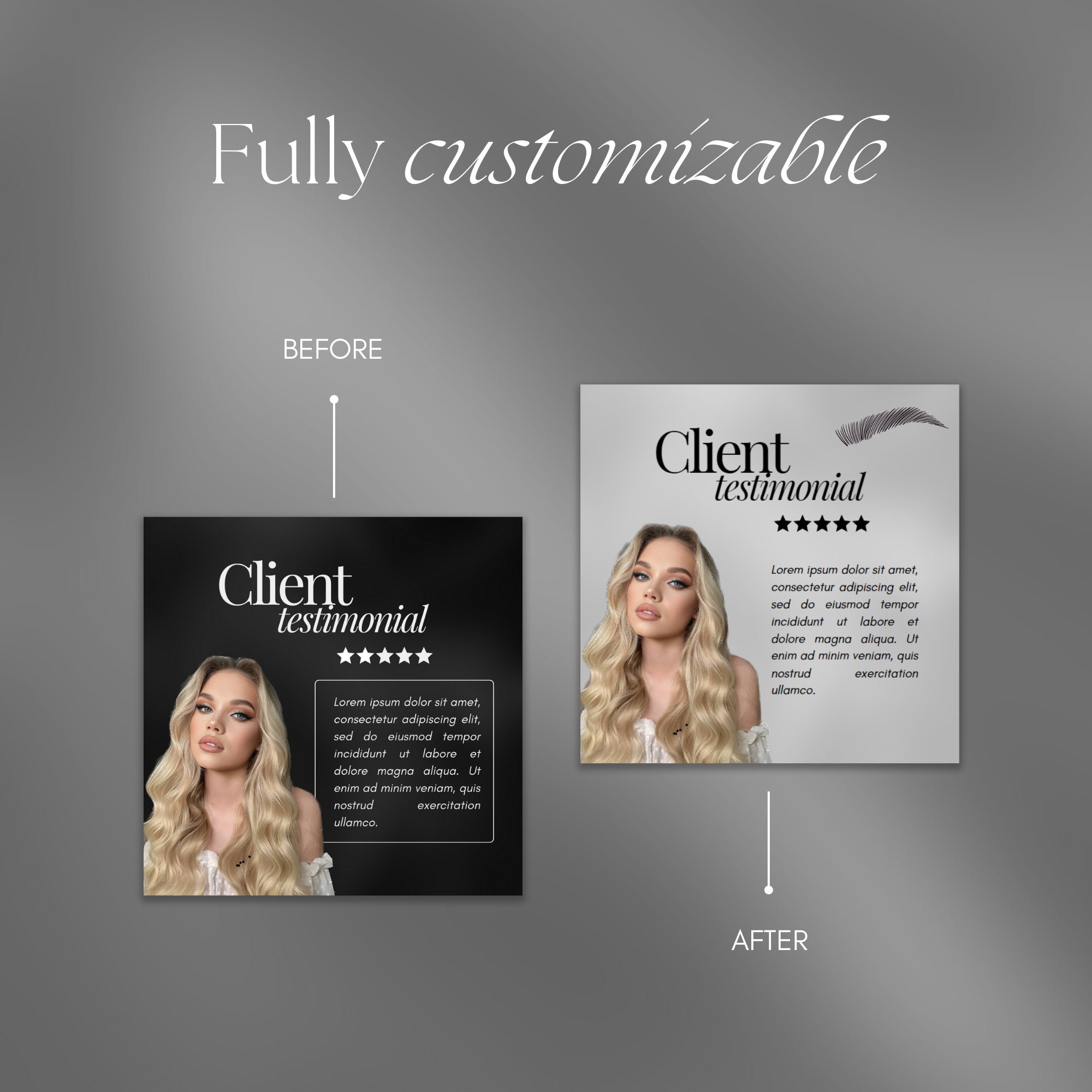 100 Black PMU Brows Instagram Template Microblading Instagram Template ...