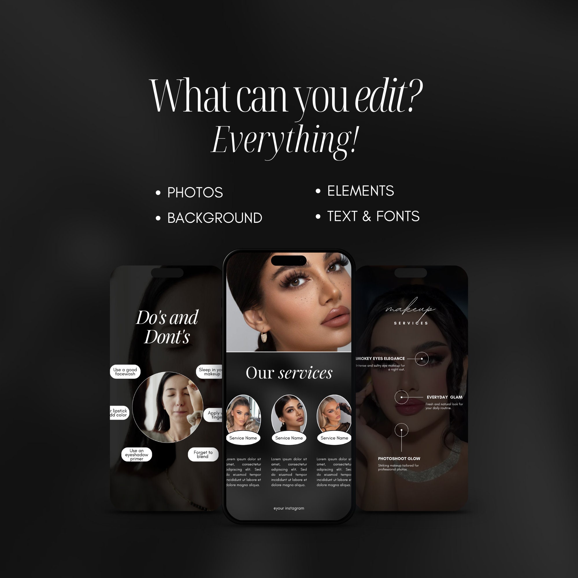 Makeup Artist Instagram Reels Templates | MUA Instagram Reels Templates ...