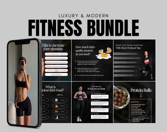 Fitness Coach Bundle Template | Fitness Coach Instagram Template | Personal Trainer Post and Stories | Gym Templates |  Fitness Ebook