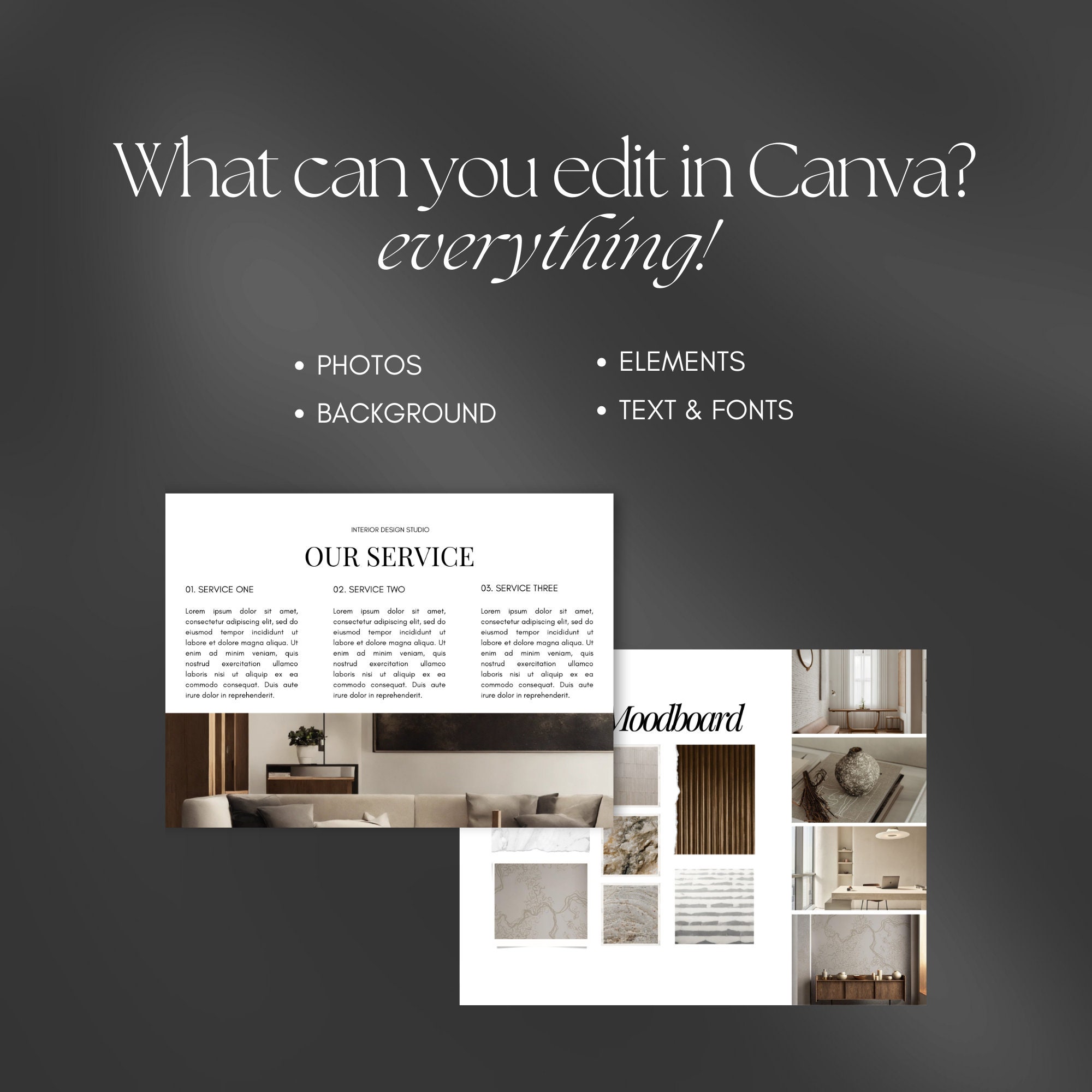 Interior Design Portfolio Template | Client Presentation Canva (PDF) - Etsy