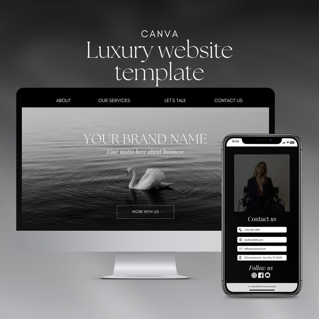 Luxury Canva Website Template for Social Media Agency | Canva Website ...