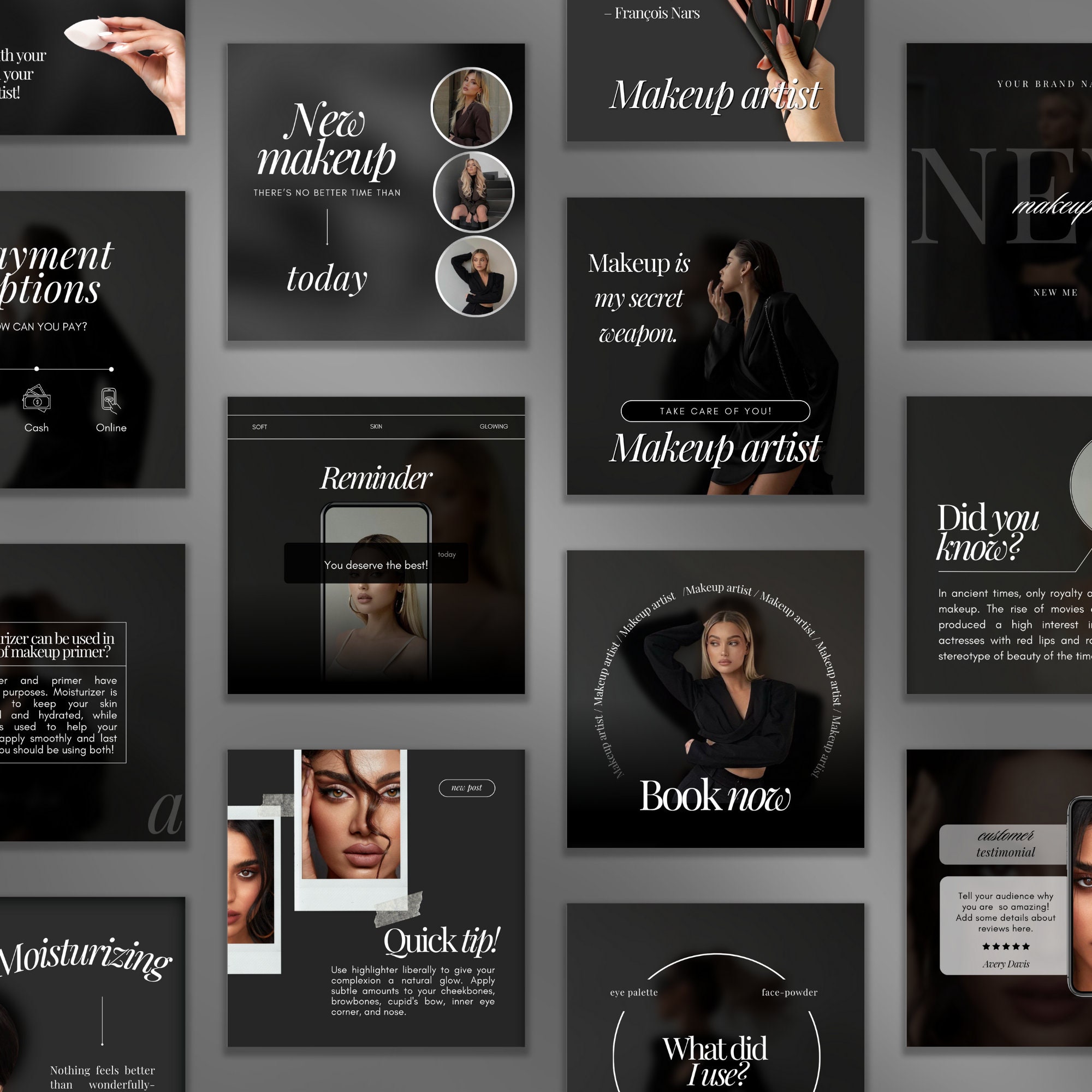 100 Luxury Makeup Artist Instagram Templates | Black Makeup Templates ...