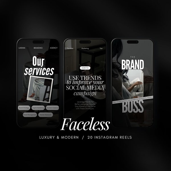 Faceless Black Instagram Reels Templates | Marketing Minimalist Instagram Reels | Luxury Instagram Video | Faceless Marketing Agency Reels