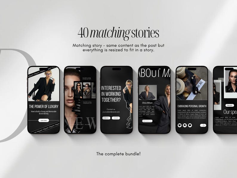 Luxury Bold Instagram Templates | Black Luxury Templates | Bold Modern ...