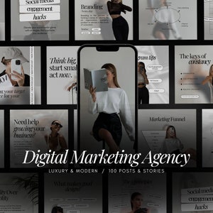 Digital Marketing Agency Templates | Marketing Agency Posts Templates | Social Media Coach Instagram Stories | Social Media Manager Posts