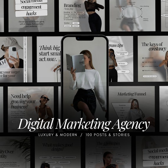 Digital Marketing Agency Templates | Marketing Agency Posts Templates | Social Media Coach Instagram Stories | Social Media Manager Posts