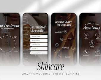 Skincare Reels Templates, Skincare Coach Instagram Reels,  Esthetician Video Reels Template, Skincare Instagram Stories, Esthetician Video