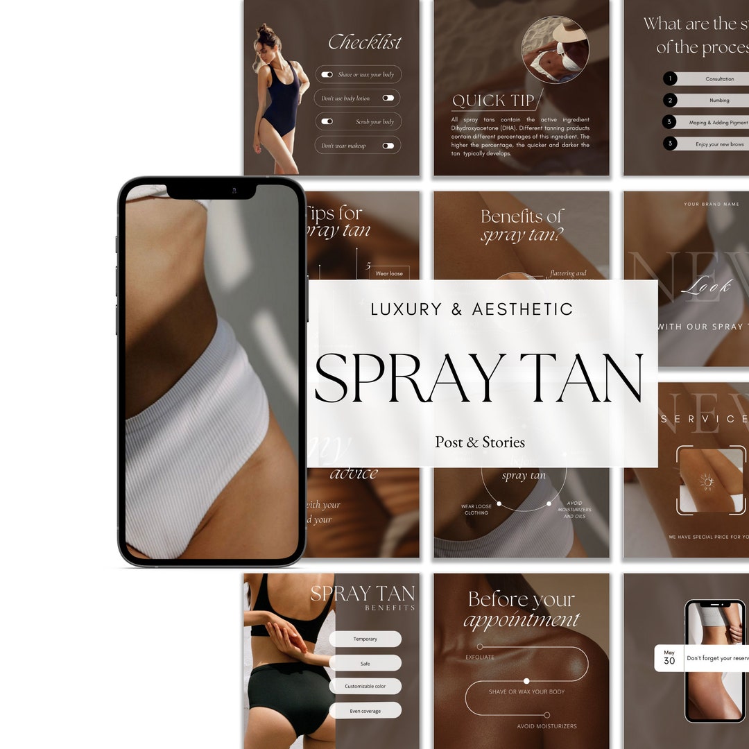 Spray Tan Posts 100 Luxury Spray Tan Instagram Templates Spray Tanning Posts - Etsy