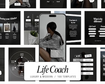 Life Coach Instagram Templates |  Mental Health Coach Instagram Posts Templates | Mindset Templates | Coach Story Templates | Succes