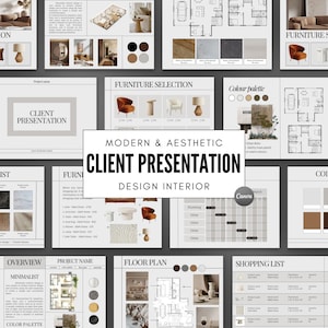 Modern Interior Design Client Presentation | Moodboard Interior Design | Proposal Interior Design Template | E-Design | Designer Interior