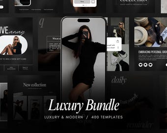 Luxury Instagram Bundle Templates, Social Media Templates, Aesthetic Instagram,  Minimal & Luxury Instagram Templates, Luxury Bundle Post
