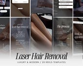 Laser Hair Removal Instagram Reels Templates | Laser Removal Videos Template | Esthetician Stories | IPL Laser Post Templates