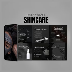 100 Black Skincare Instagram Templates | Esthetician Luxury Instagram Template | Dermatologist and Esthetician Post | Skincare Social Media