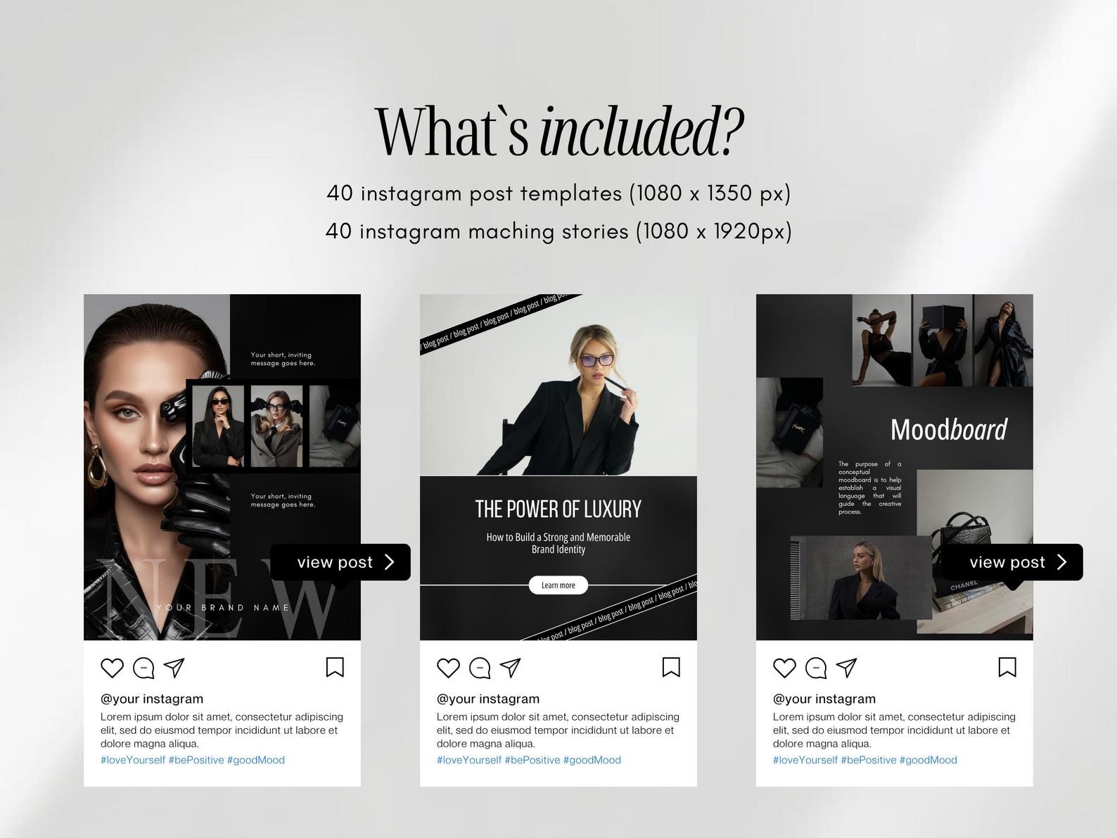 Luxury Bold Instagram Templates | Black Luxury Templates | Bold Modern ...