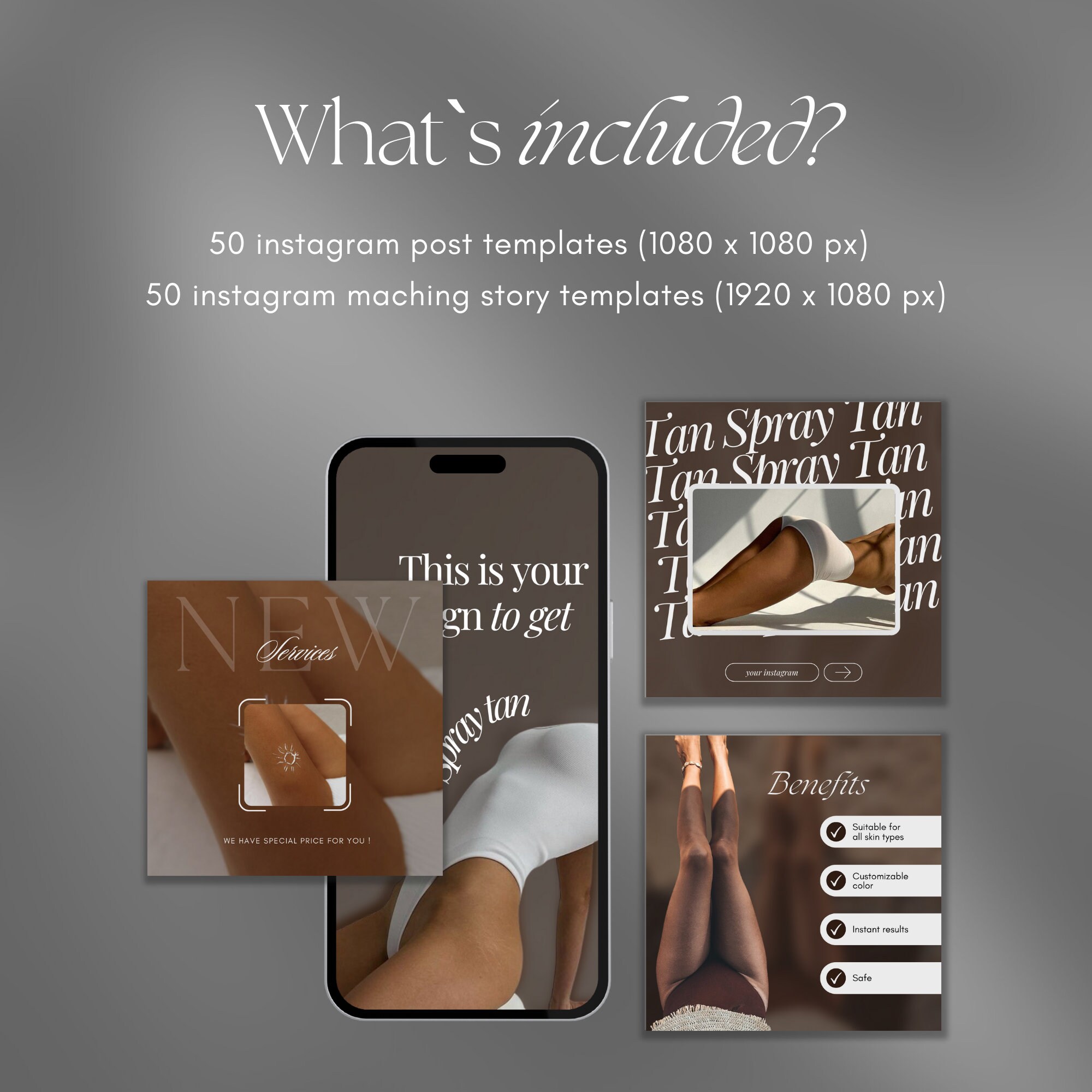 Spray Tan Posts 100 Luxury Spray Tan Instagram Templates Spray Tanning Posts Spray Tan ...