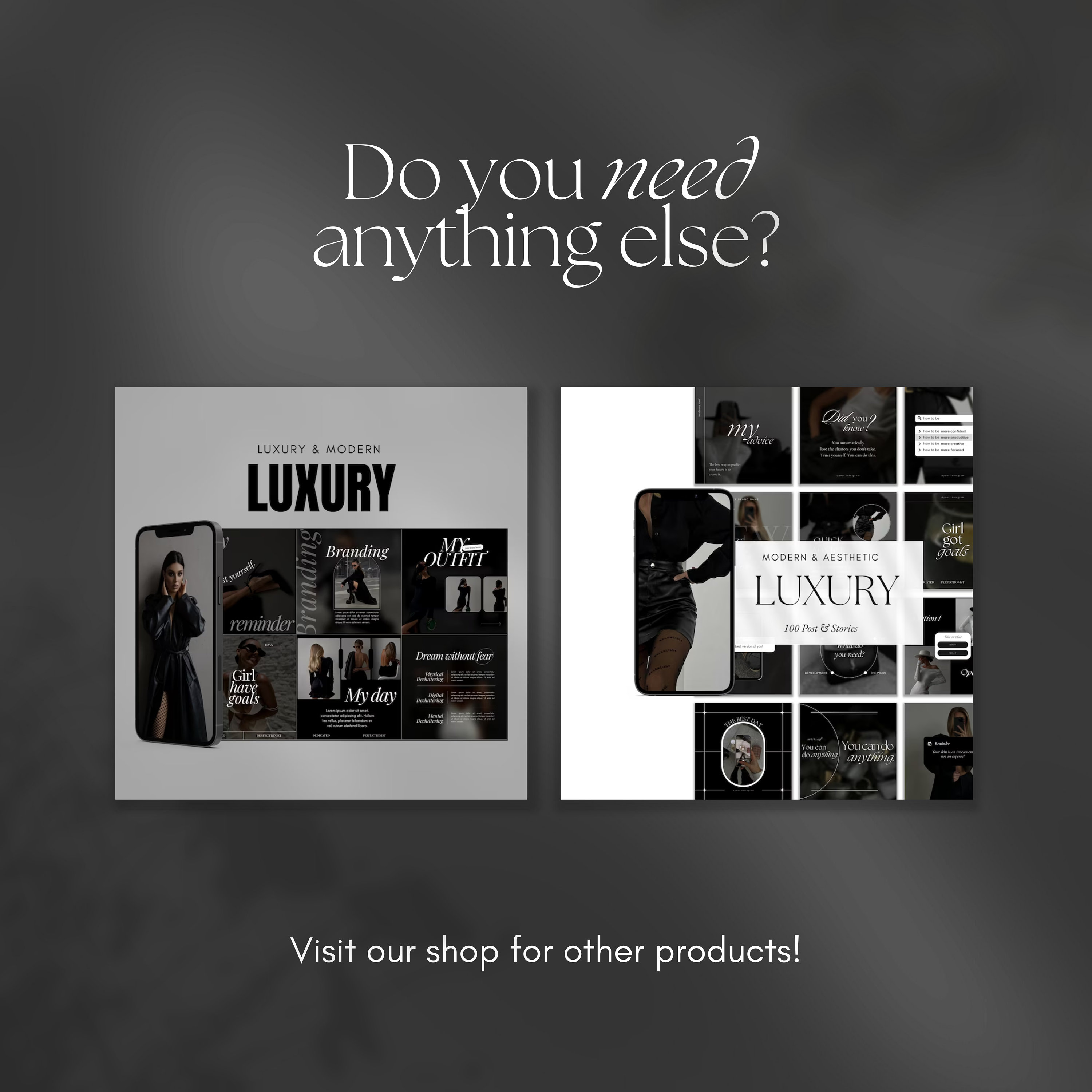 Luxury Bold Instagram Templates | Black Luxury Templates | Bold Modern ...