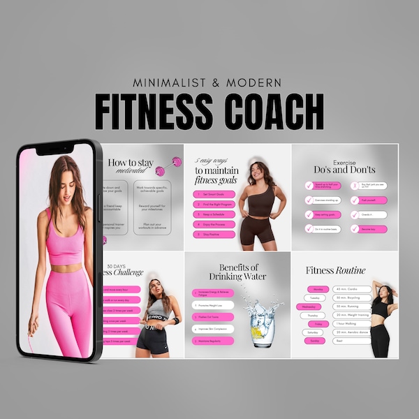 100 Fitness Coach Instagram Template | Black Personal Trainer Templates | Gym Trainer Post | Luxury Fitness | Wellness Coach | Health Coach