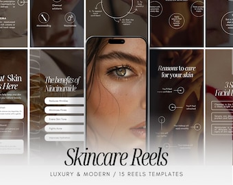 Skincare Instagram Reels Templates, Esthetician Video Reels Template, Skincare Coach Reels, Skincare Instagram Stories, Esthetician Post