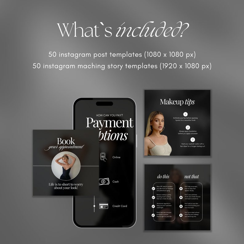 100 Luxury Makeup Artist Instagram Templates | Black Makeup Templates ...