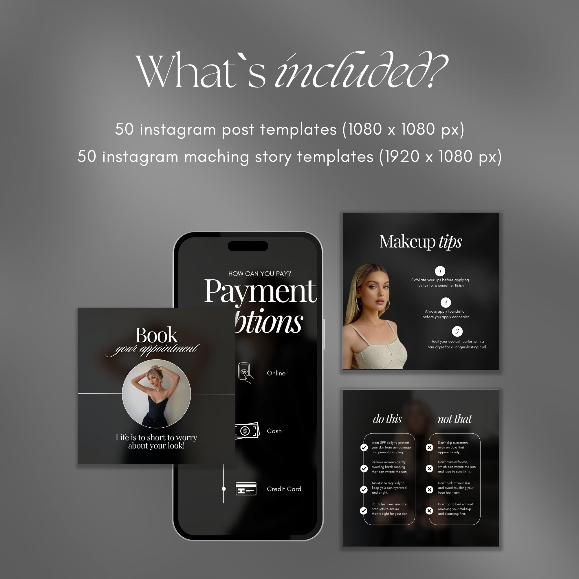 100 Luxury Makeup Artist Instagram Templates | Black Makeup Templates ...