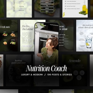 Nutrition Coach Instagram Post Template | Nutritionist Social Media Template | Health Coach Story |  Dietician Post | Wellness Coach