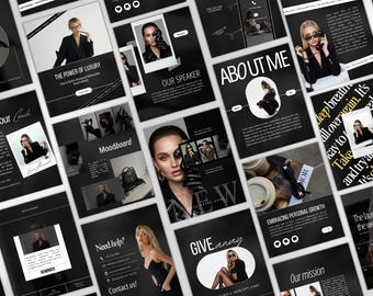 Luxury Bold Instagram Templates | Black Luxury Templates | Bold Modern Instagram | Minimalist Canva Templates | Instagram Black