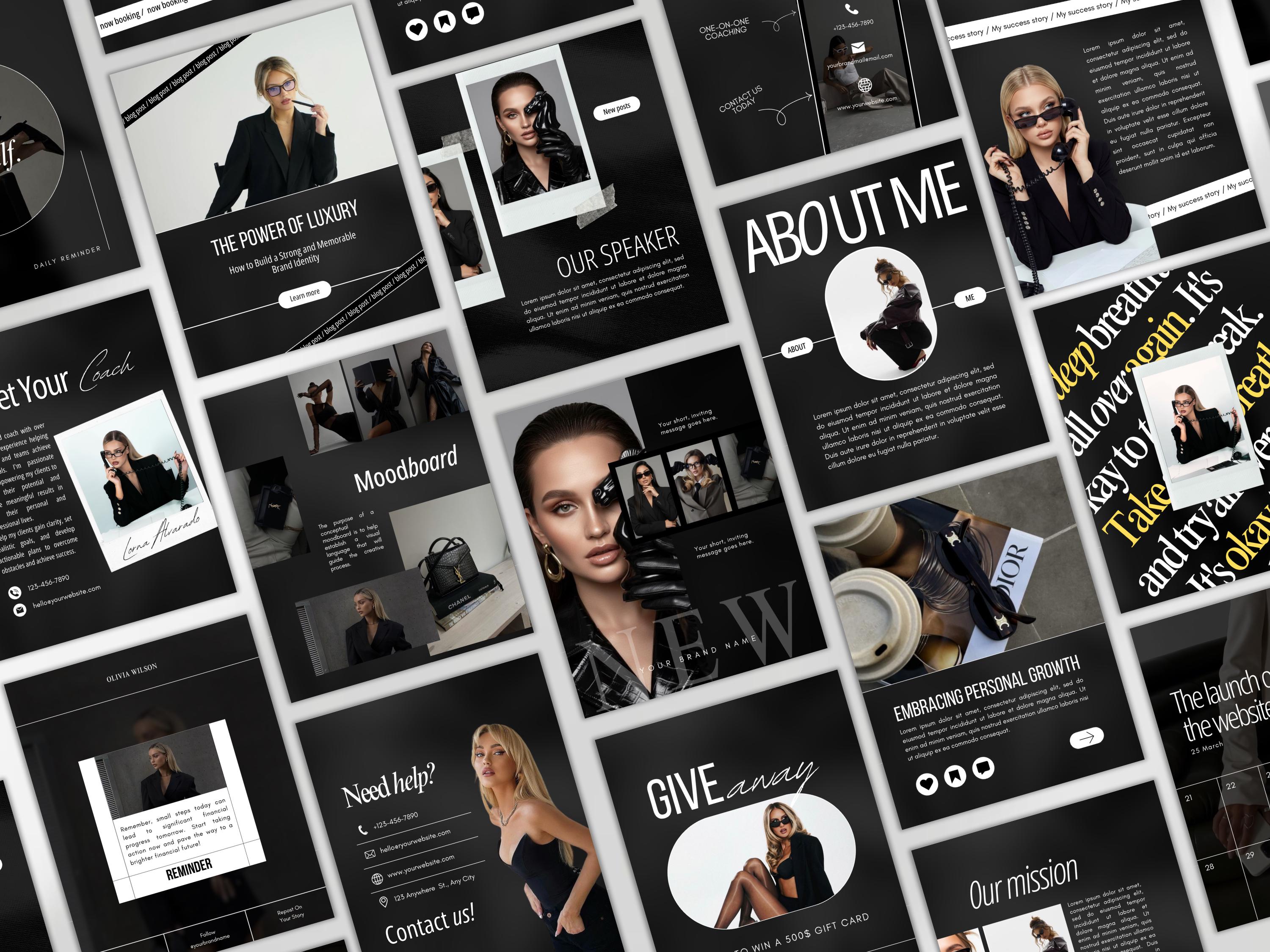 Luxury Bold Instagram Templates | Black Luxury Templates | Bold Modern ...