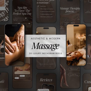 Massage Therapist Instagram Reels Templates | Massage Therapist Editable Instagram Stories | Massage Posts | Massage & Spa Reels Templates