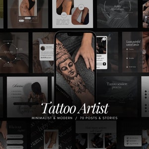 Tattoo Artist Instagram Templates | Tattoo Artist Instagram Posts | Tattoo Practitioner Instagram Stories | Tattoo Luxury Branding