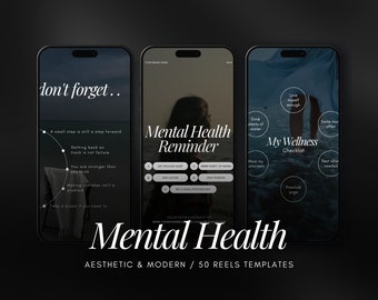 Mental Health Instagram Reels Templates | Wellness Coach Reels Templates | Therapist Instagram Video Aesthetic