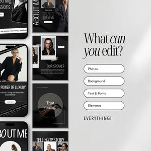Luxury Bold Instagram Templates | Black Luxury Templates | Bold Modern ...