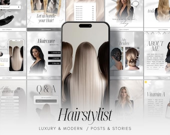 Hairstylist Instagram Templates | Hair Care Instagram Posts | Hairdresser Story | Hair Salon Branding | Hair Social Media Marketing Flyer