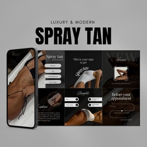 100 Luxury Black Spray Tan Instagram Templates | Spray Tanning Posts | Spray Tan Social Media Templates | Spray Tan Artist Instagram Storys